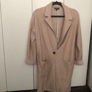 Topshop pink jersey duster light jacket coat US6